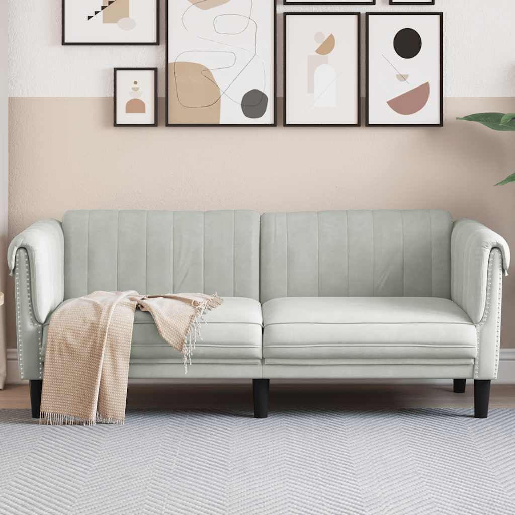 vidaXL Armchair velvet light grey