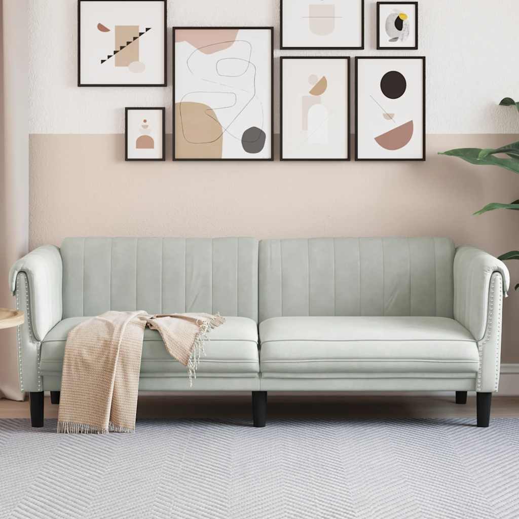 vidaXL Armchair velvet light grey