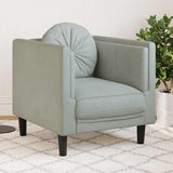 vidaXL Fauteuil met kussen fluweel lichtgrijs