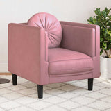 vidaXL Fauteuil met kussen fluweel lichtgrijs