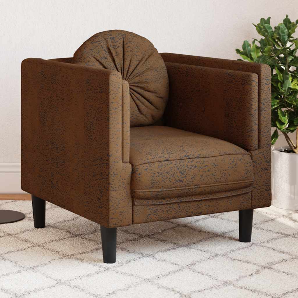 vidaXL Fauteuil met kussen fluweel lichtgrijs