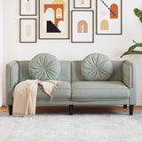 vidaXL Fauteuil met kussen fluweel lichtgrijs