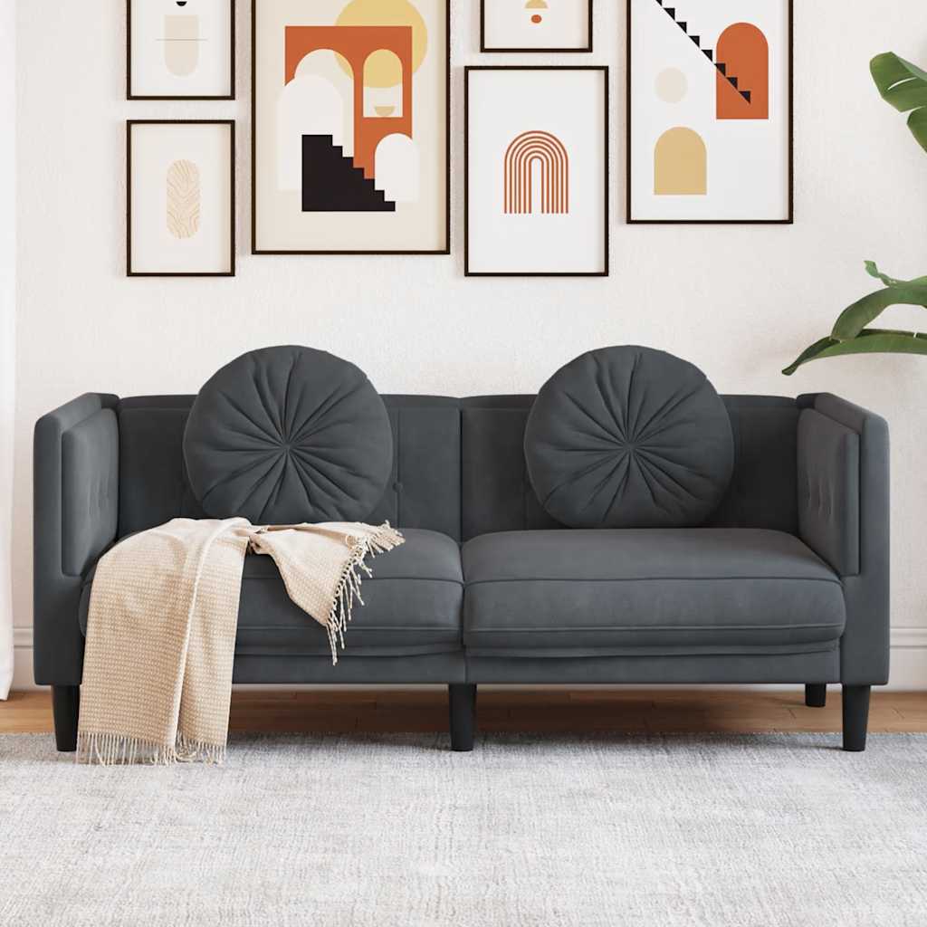 vidaXL Fauteuil met kussen fluweel lichtgrijs