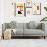vidaXL Fauteuil met kussen fluweel lichtgrijs