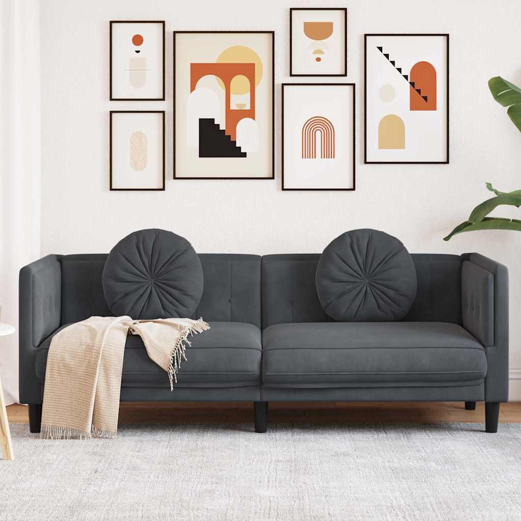 vidaXL Fauteuil met kussen fluweel lichtgrijs