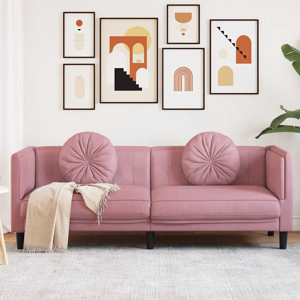 vidaXL Fauteuil met kussen fluweel lichtgrijs