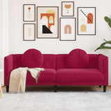 vidaXL Fauteuil met kussen fluweel lichtgrijs