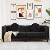 vidaXL Fauteuil met kussen fluweel lichtgrijs