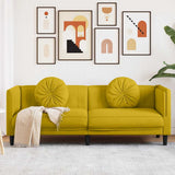 vidaXL Fauteuil met kussen fluweel lichtgrijs