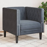 vidaXL Fauteuil Chesterfield-stijl fluweel lichtgrijs