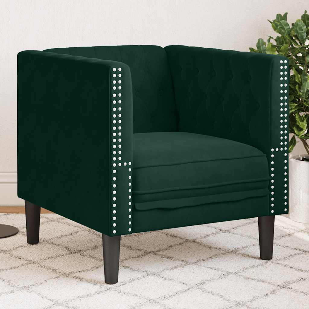 vidaXL Fauteuil Chesterfield-stijl fluweel lichtgrijs