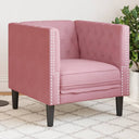 vidaXL Fauteuil Chesterfield-stijl fluweel lichtgrijs