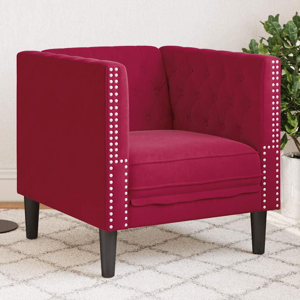 vidaXL Fauteuil Chesterfield-stijl fluweel lichtgrijs