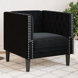vidaXL Fauteuil Chesterfield-stijl fluweel lichtgrijs