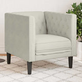 vidaXL Fauteuil Chesterfield-stijl fluweel lichtgrijs