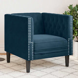 vidaXL Fauteuil Chesterfield-stijl fluweel lichtgrijs