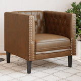 vidaXL Fauteuil Chesterfield-stijl fluweel lichtgrijs