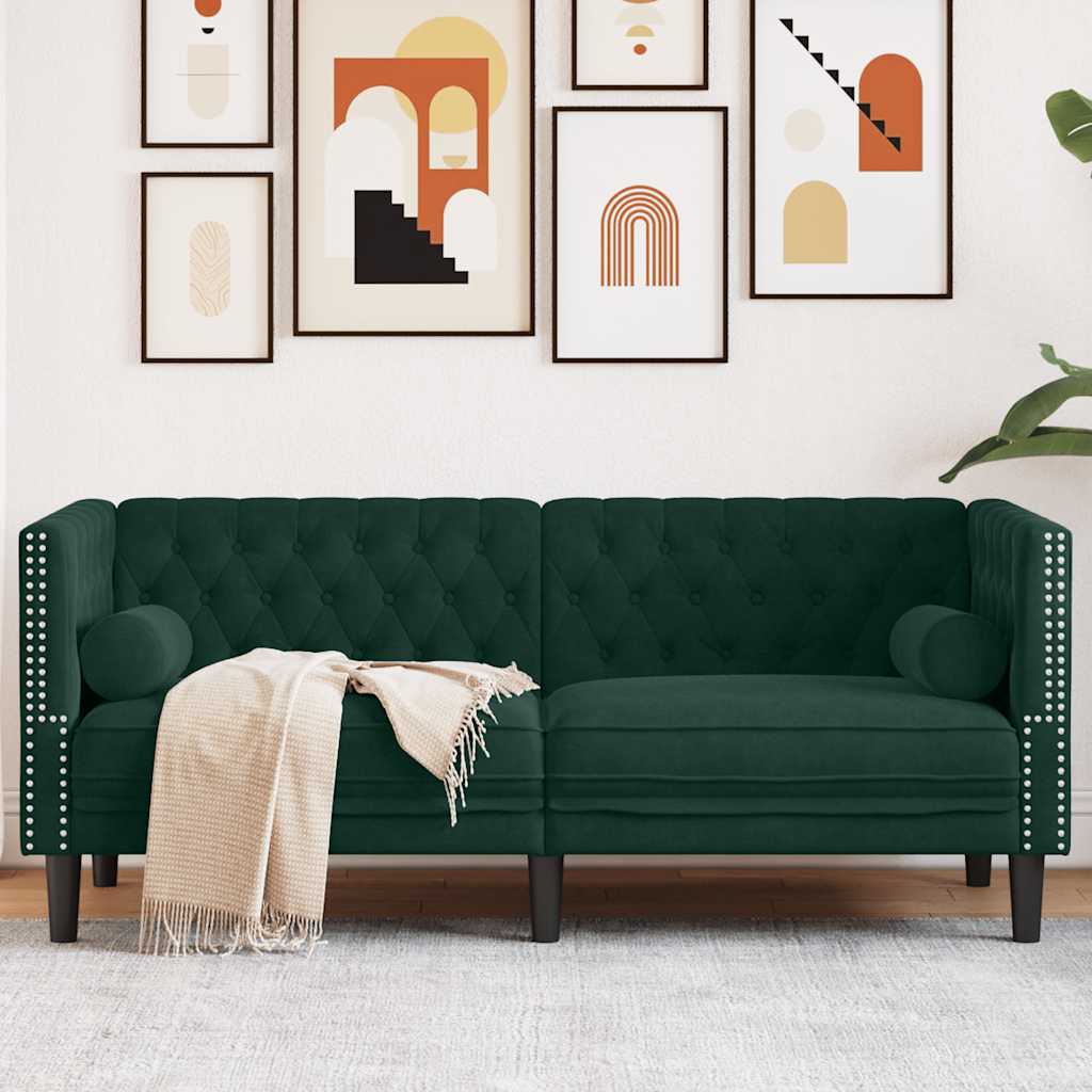 vidaXL Fauteuil Chesterfield-stijl fluweel lichtgrijs