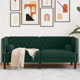 vidaXL Fauteuil Chesterfield-stijl fluweel lichtgrijs