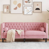 vidaXL Fauteuil Chesterfield-stijl fluweel lichtgrijs