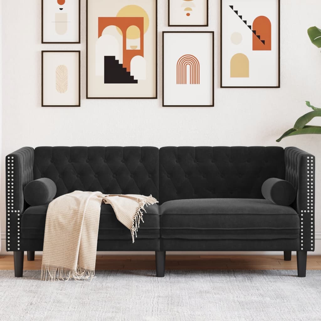 vidaXL Fauteuil Chesterfield-stijl fluweel lichtgrijs
