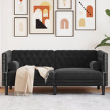 vidaXL Fauteuil Chesterfield-stijl fluweel lichtgrijs