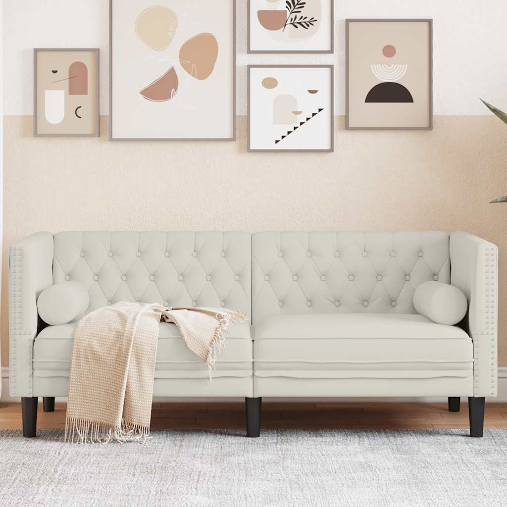 vidaXL Fauteuil Chesterfield-stijl fluweel lichtgrijs