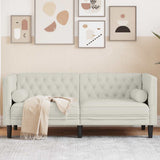 vidaXL Fauteuil Chesterfield-stijl fluweel lichtgrijs