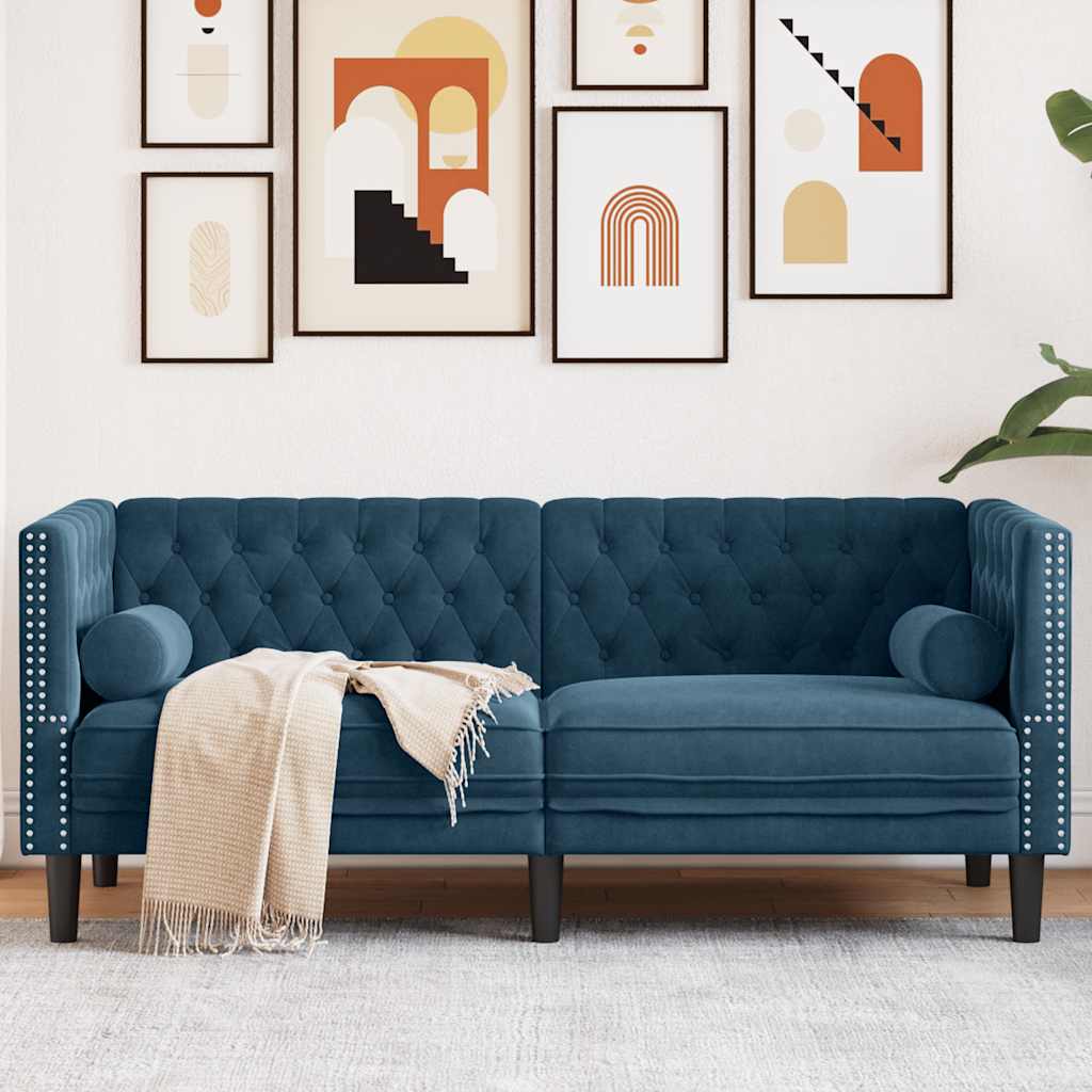 vidaXL Fauteuil Chesterfield-stijl fluweel lichtgrijs