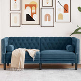 vidaXL Fauteuil Chesterfield-stijl fluweel lichtgrijs
