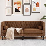 vidaXL Fauteuil Chesterfield-stijl fluweel lichtgrijs