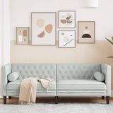 vidaXL Fauteuil Chesterfield-stijl fluweel lichtgrijs