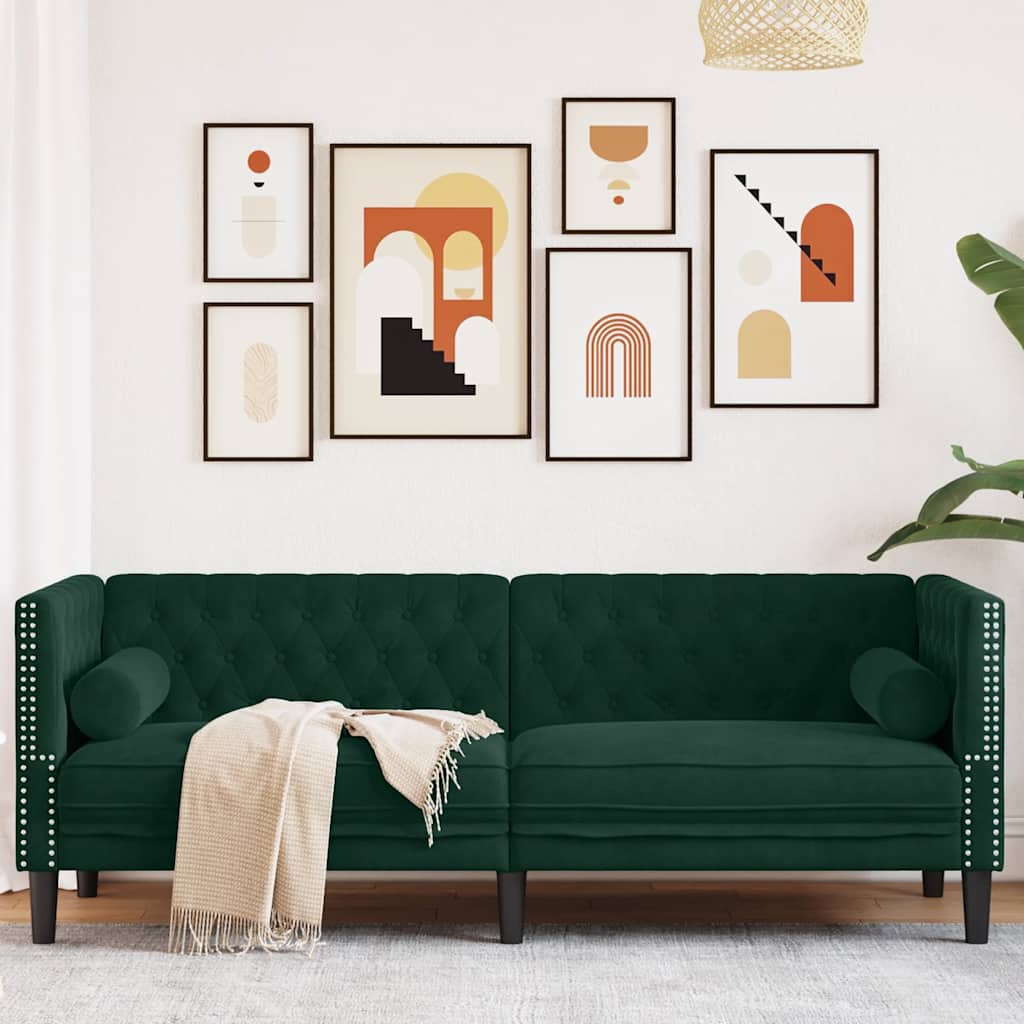 vidaXL Fauteuil Chesterfield-stijl fluweel lichtgrijs