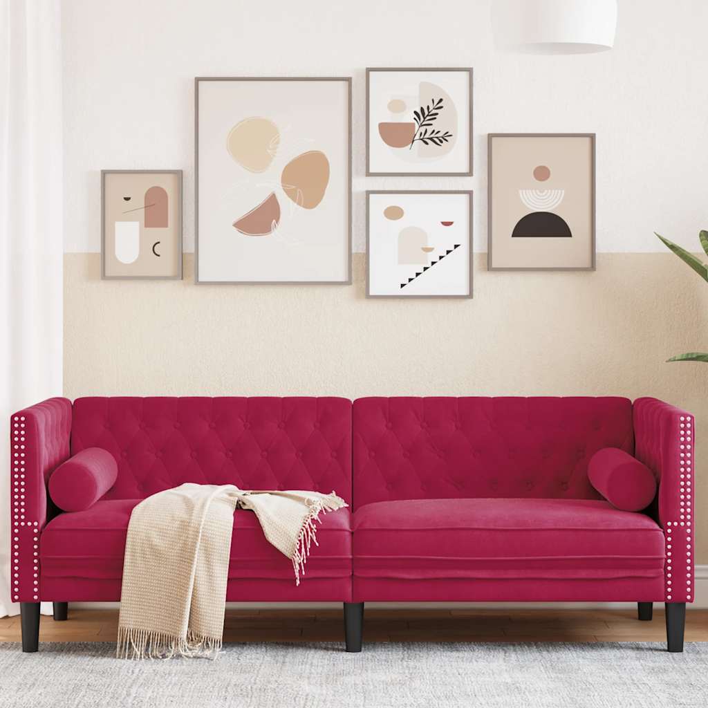 vidaXL Fauteuil Chesterfield-stijl fluweel lichtgrijs