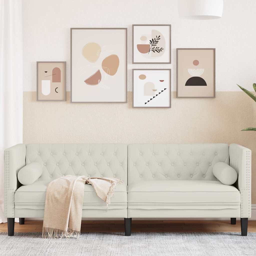 vidaXL Fauteuil Chesterfield-stijl fluweel lichtgrijs
