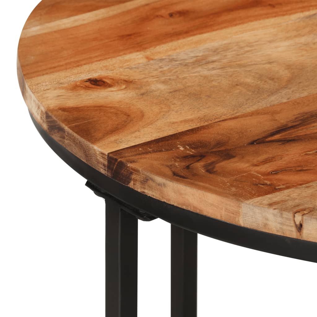 vidaXL Coffee table 45x45x35 cm solid acacia wood and iron