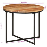 vidaXL Coffee table 45x45x35 cm solid acacia wood and iron