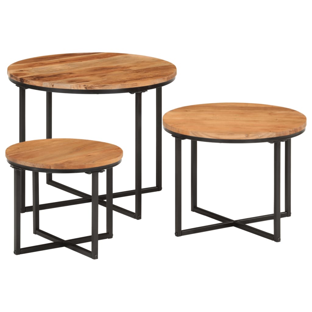 vidaXL Coffee table 45x45x35 cm solid acacia wood and iron
