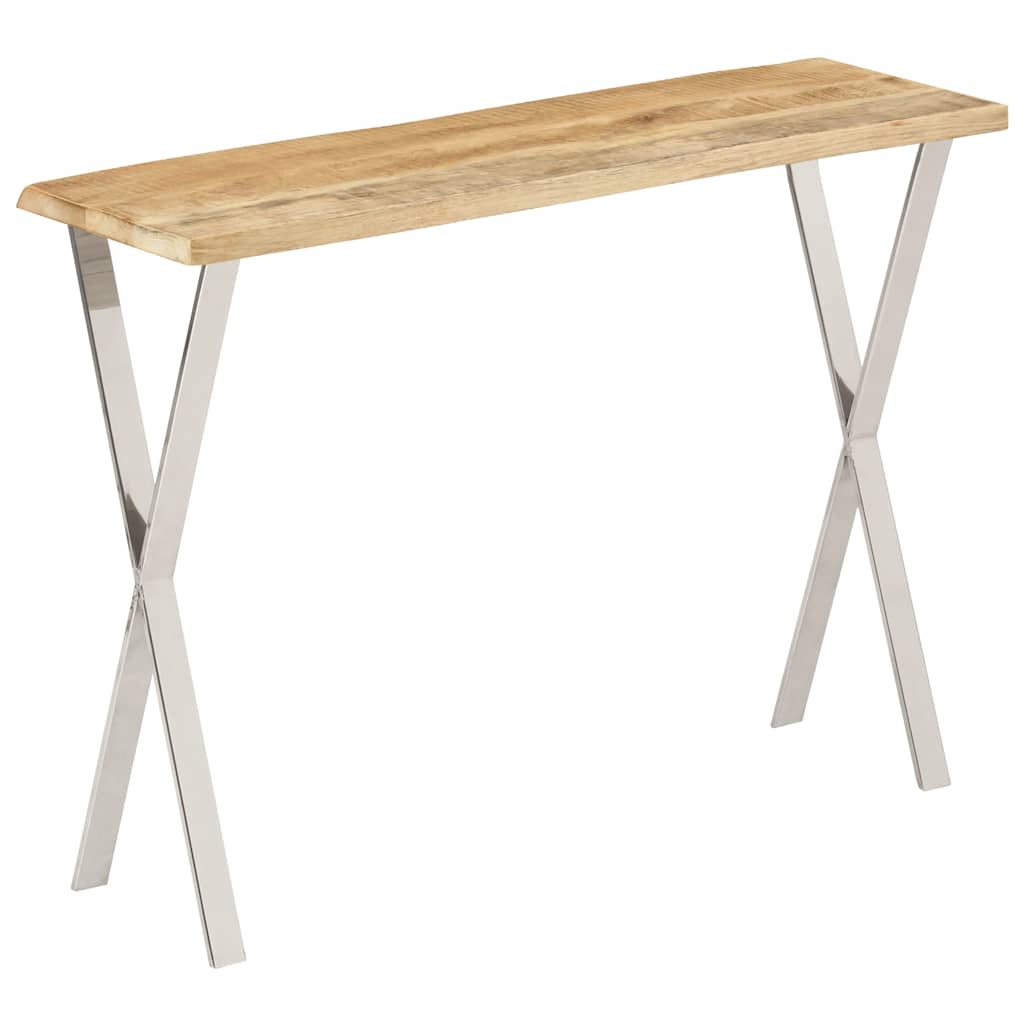 vidaXL Wandtafel met natuurlijke rand 105x33x76 cm massief mangohout