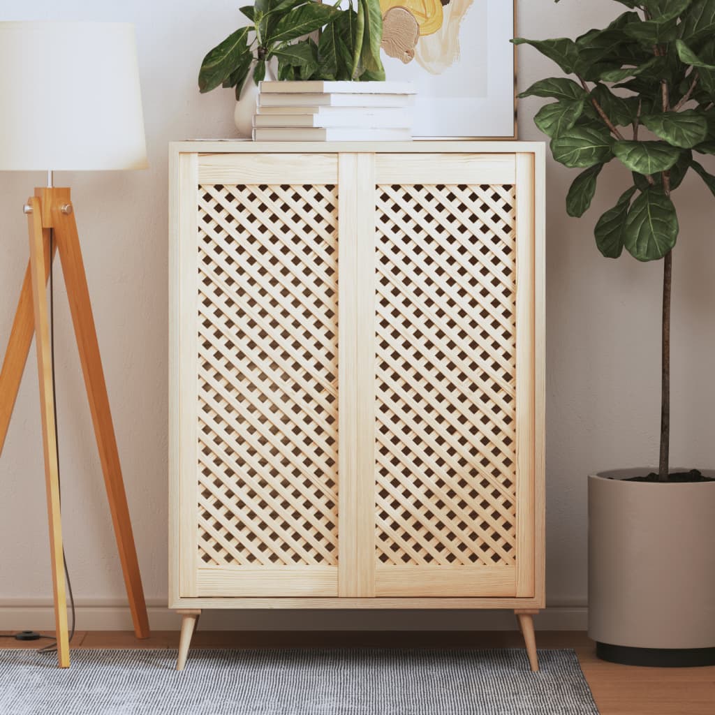 vidaXL Louvered Cabinet Doors 2 pcs 39.5x39.5 cm Solid Pine Wood