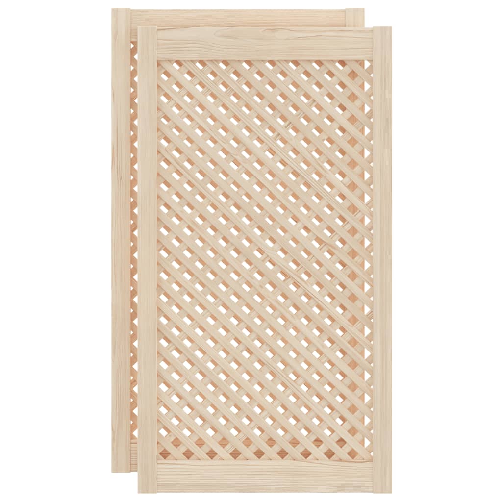 vidaXL Louvered Cabinet Doors 2 pcs 39.5x39.5 cm Solid Pine Wood
