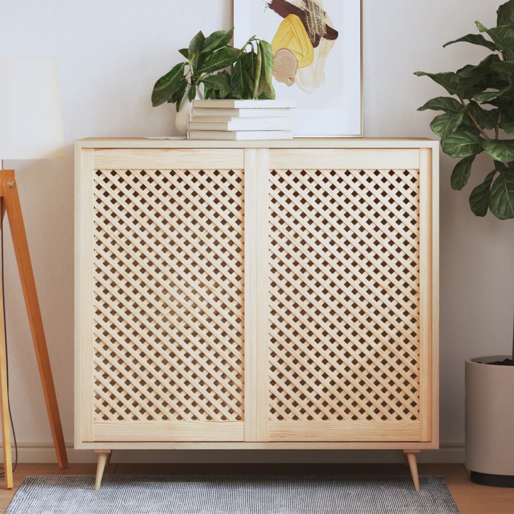 vidaXL Louvered Cabinet Doors 2 pcs 39.5x39.5 cm Solid Pine Wood