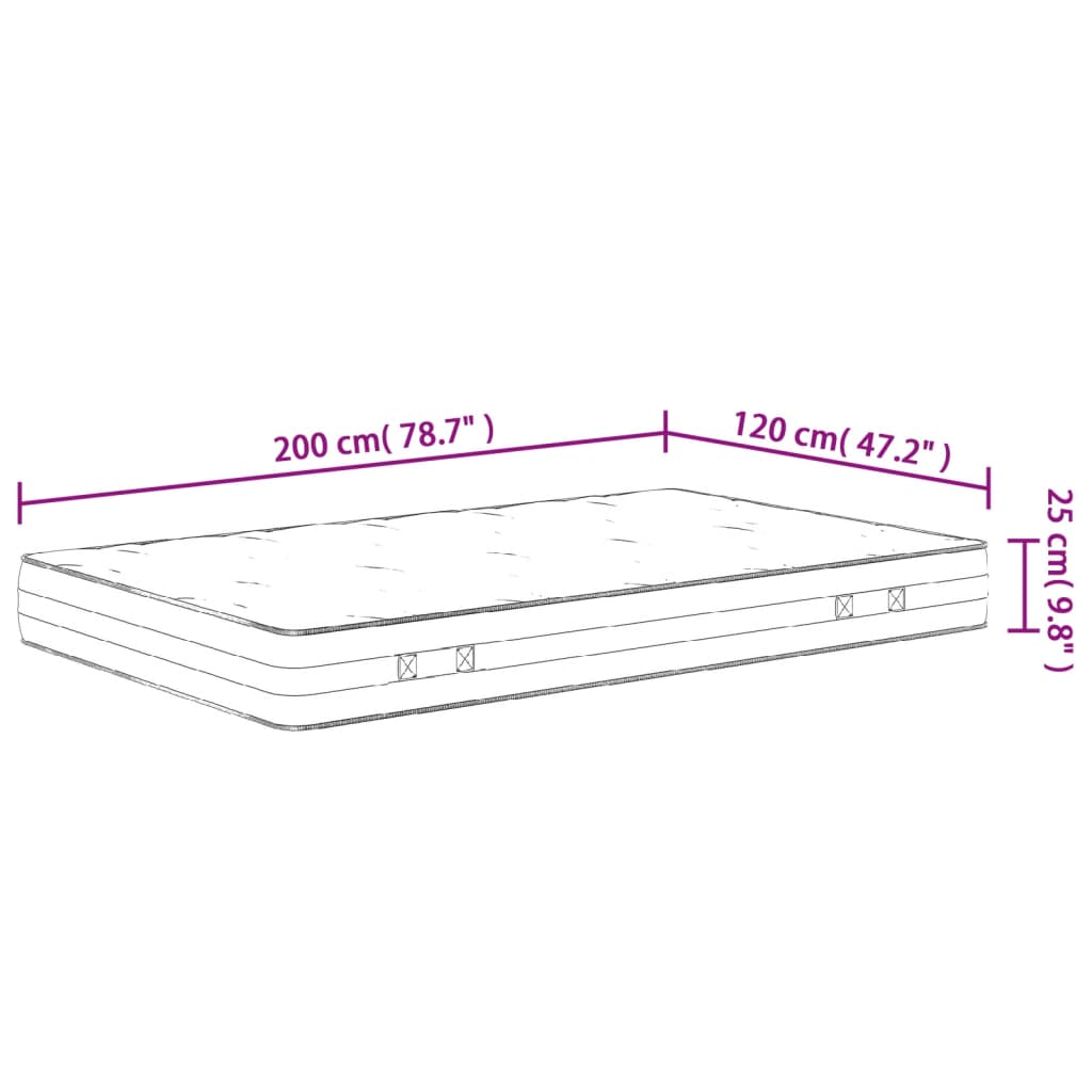 vidaXL Pocket Sprung Mattress Medium-Firm to Firm 160x200 cm Super King Size