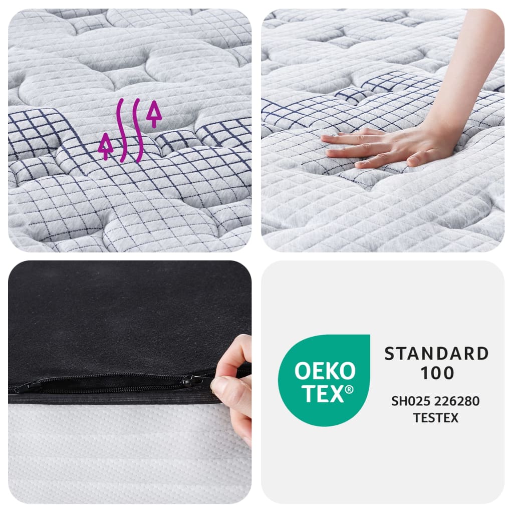 vidaXL Pocketveringmatras middelhard 140x200 cm