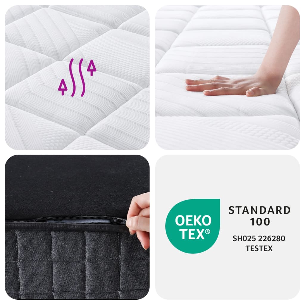 vidaXL Pocket Spring Mattress Medium-Firm Plus 90x190 cm Single Size