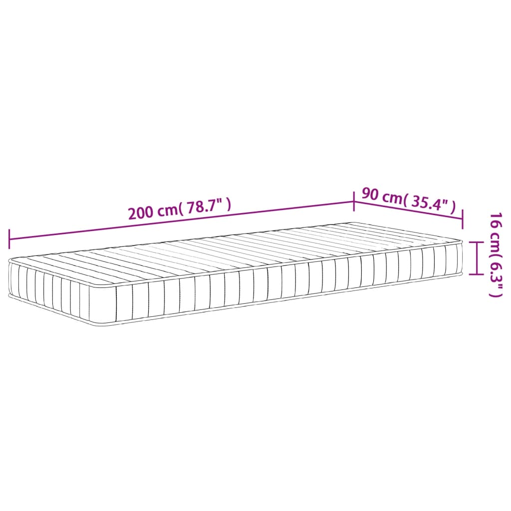 vidaXL Schuimmatras middelzacht 80x200 cm