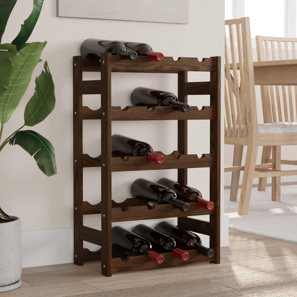 vidaXL Wine Rack for 12 Bottles Pine Wood