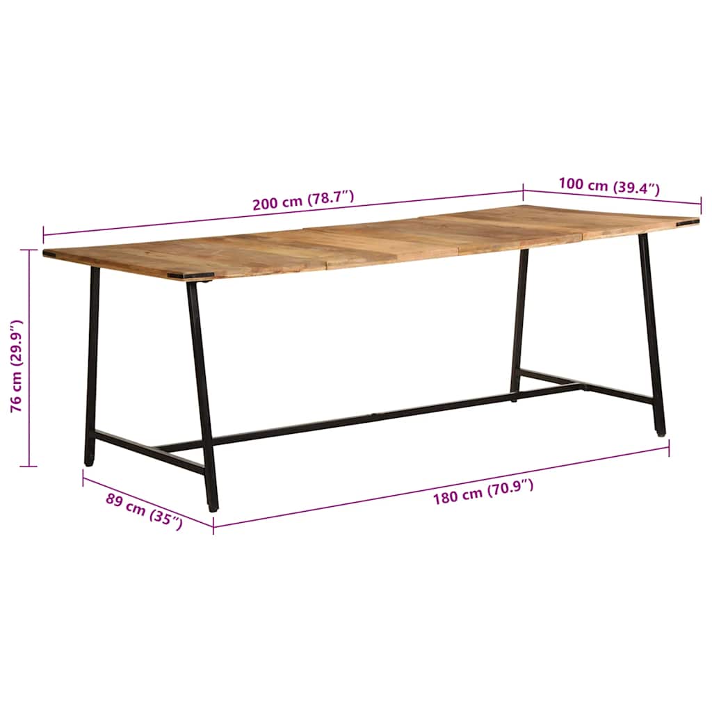 vidaXL Eettafel 140x70x75 cm massief mangohout