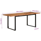 vidaXL Eettafel 140x70x75 cm massief acaciahout