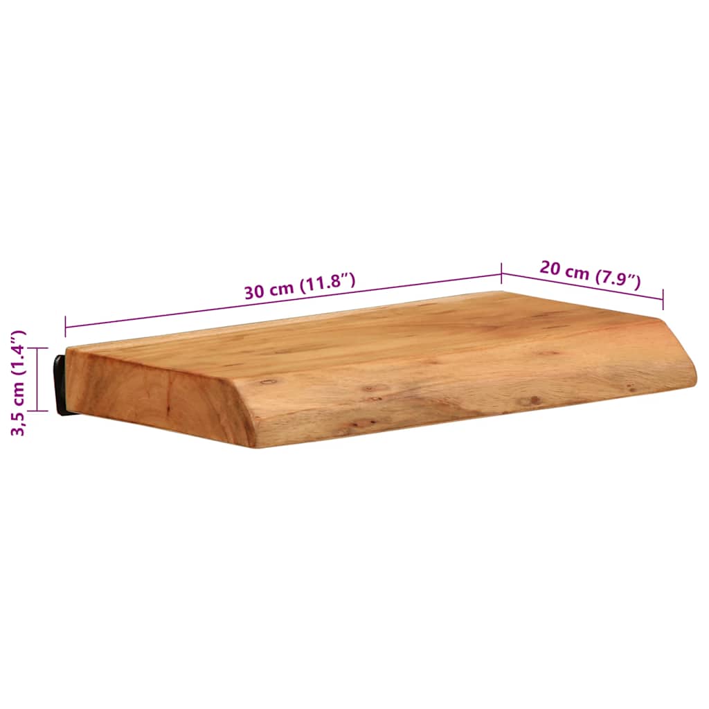 vidaXL Wandschappen 2 st 30x20x3,5 cm massief acaciahout
